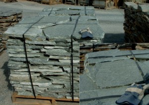 Photo of Mist Idho Quartzite Patio flagestone. A natural stone product of Rolleri Landscape Products.