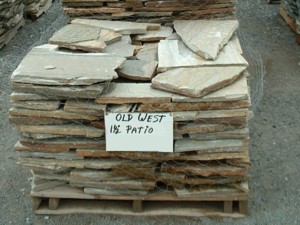 Photo of Old West Quartzite Patio flagstone. A natural stone product of Rolleri Landscape Products.