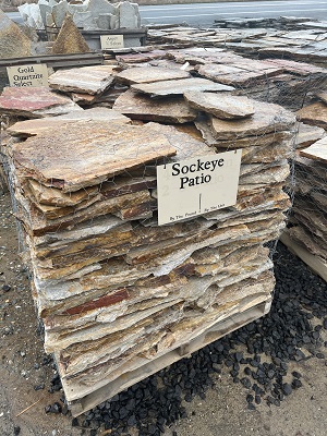 Photo of Sockeye Quartzite flagstone. A natural stone product of Rolleri Landscape Products.