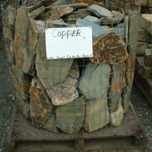 Photo of Copper Slate natural stone. Natural stone sold by Rolleri Landscape Products.